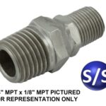 Reducer 1/4" MPT x 3/8" MPT SS