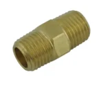 Hex Nipple 1/4" MPT x 1/4" MPT RHT Brass - Image 2