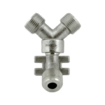 Wall Bracket, Y Splitter, 45° MBT 3/8" Bore SS