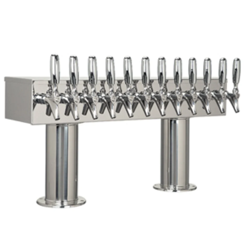 dpt412psskr-3 Double Tee Tower 12 Faucet SS Glycol-Cooled 3" on Center - Image 1
