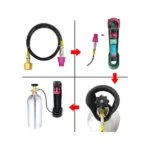 High Pressure Hose - Standard CO2 Tank to Quick Connect SodaStream, Pink Fizz, Terra Machine Bottle Adapter