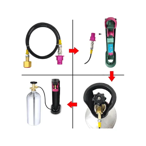 1105584.webp High Pressure Hose - Standard CO2 Tank to Quick Connect SodaStream, Pink Fizz, Terra Machine Bottle Adapter - Image 1