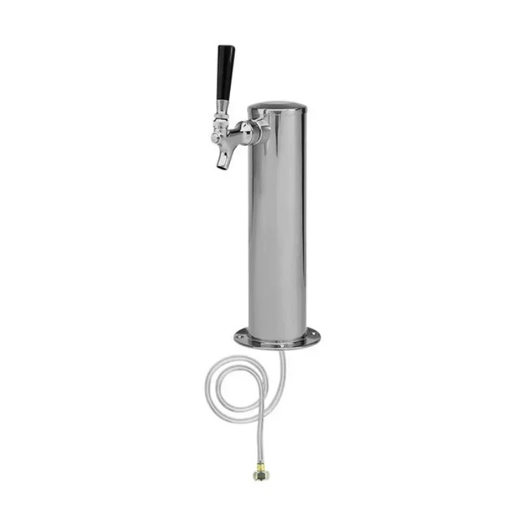 d4743t.webp Tower, 3" Stainless Steel Single Tap Beer Tower - Image 1