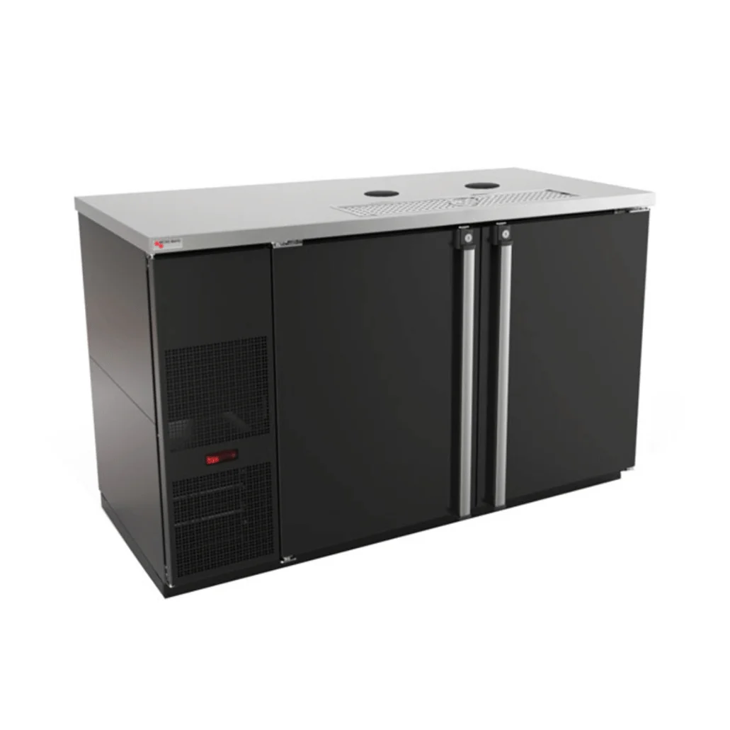 1103844.webp Kegerator No Tower, (2) 1/2 Keg, 59-1/2", Black Vinyl, Micro Matic Pro-Line - Image 1